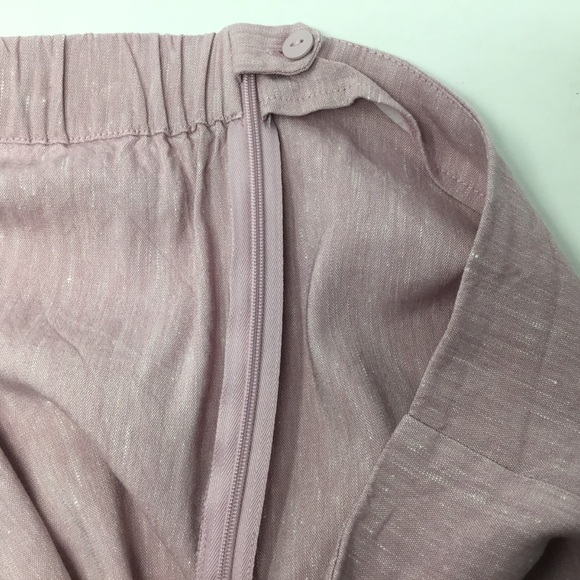 J.Jill Linen Stretch Button Hem Ankle Pants Rosebud Pink - Picture 6 of 12